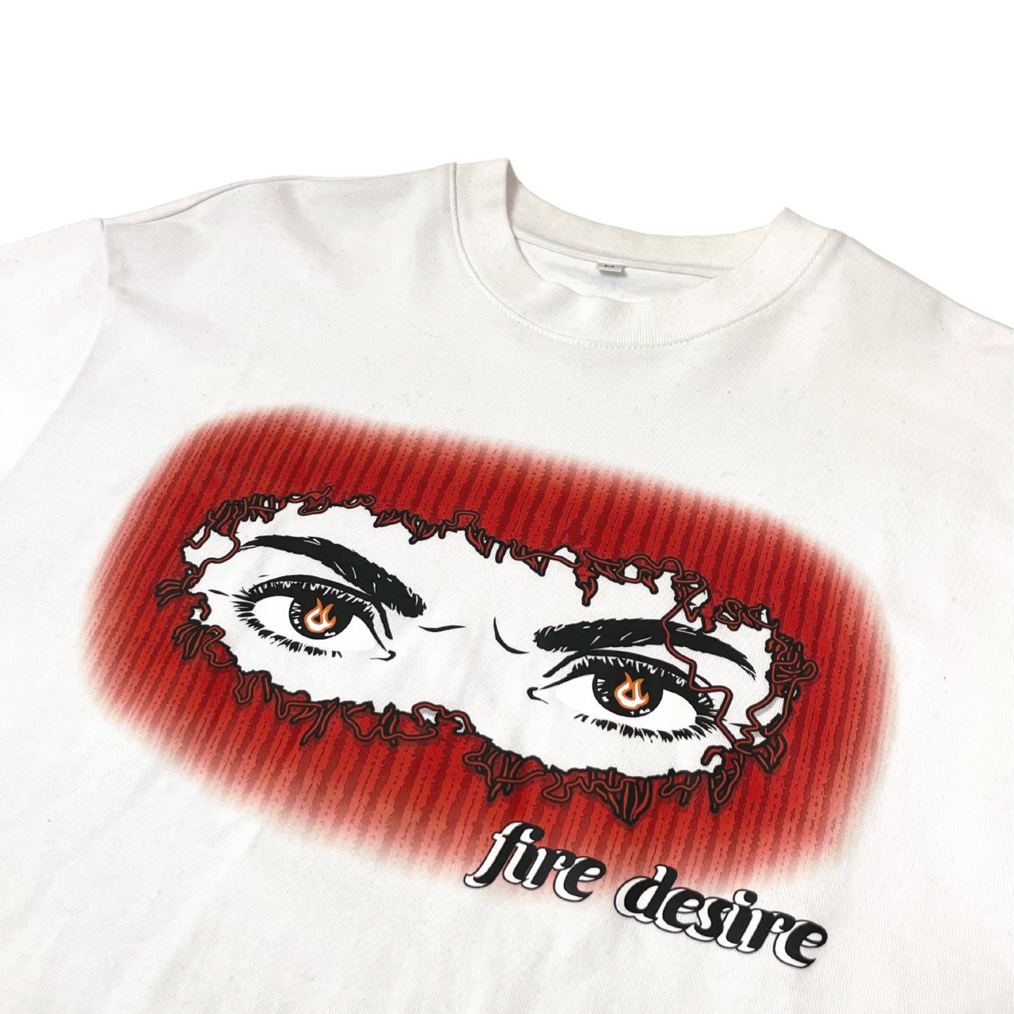 FIRE, DESIRE HEAVYWEIGHT T SHIRT