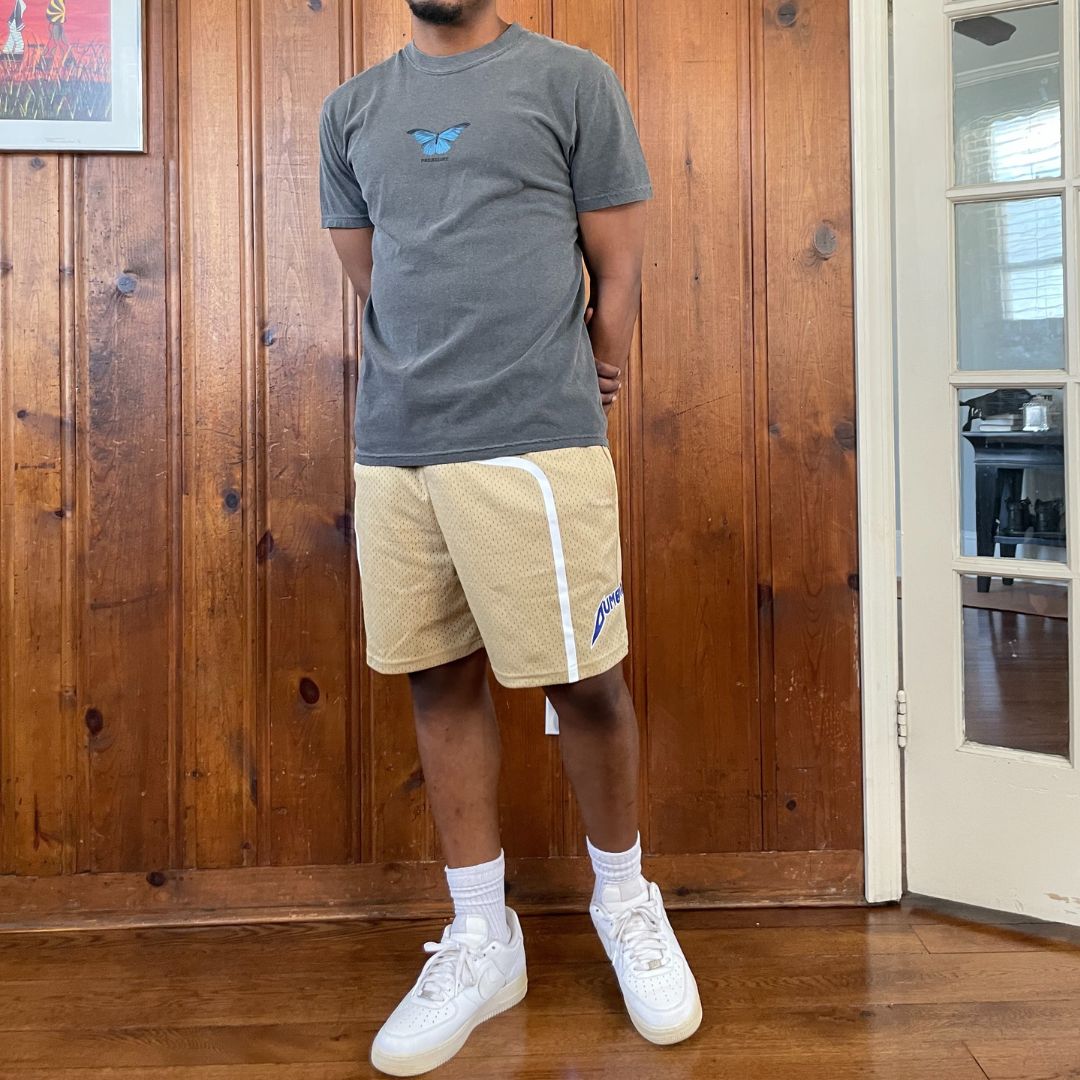 LOGO BASKETBALL SHORTS "TAN"