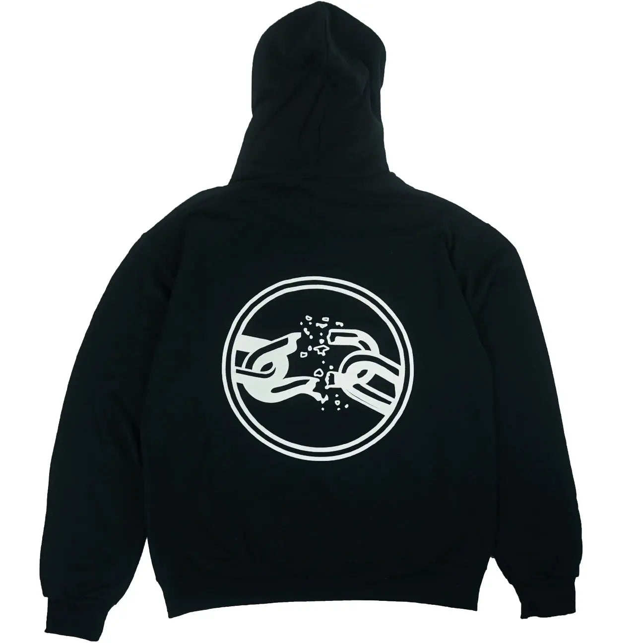 Back view of Shadow Panther Black Hoodie by Dumbsmart New York