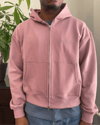 ROSY BROWN FRENCH TERRY ZIP HOODIE
