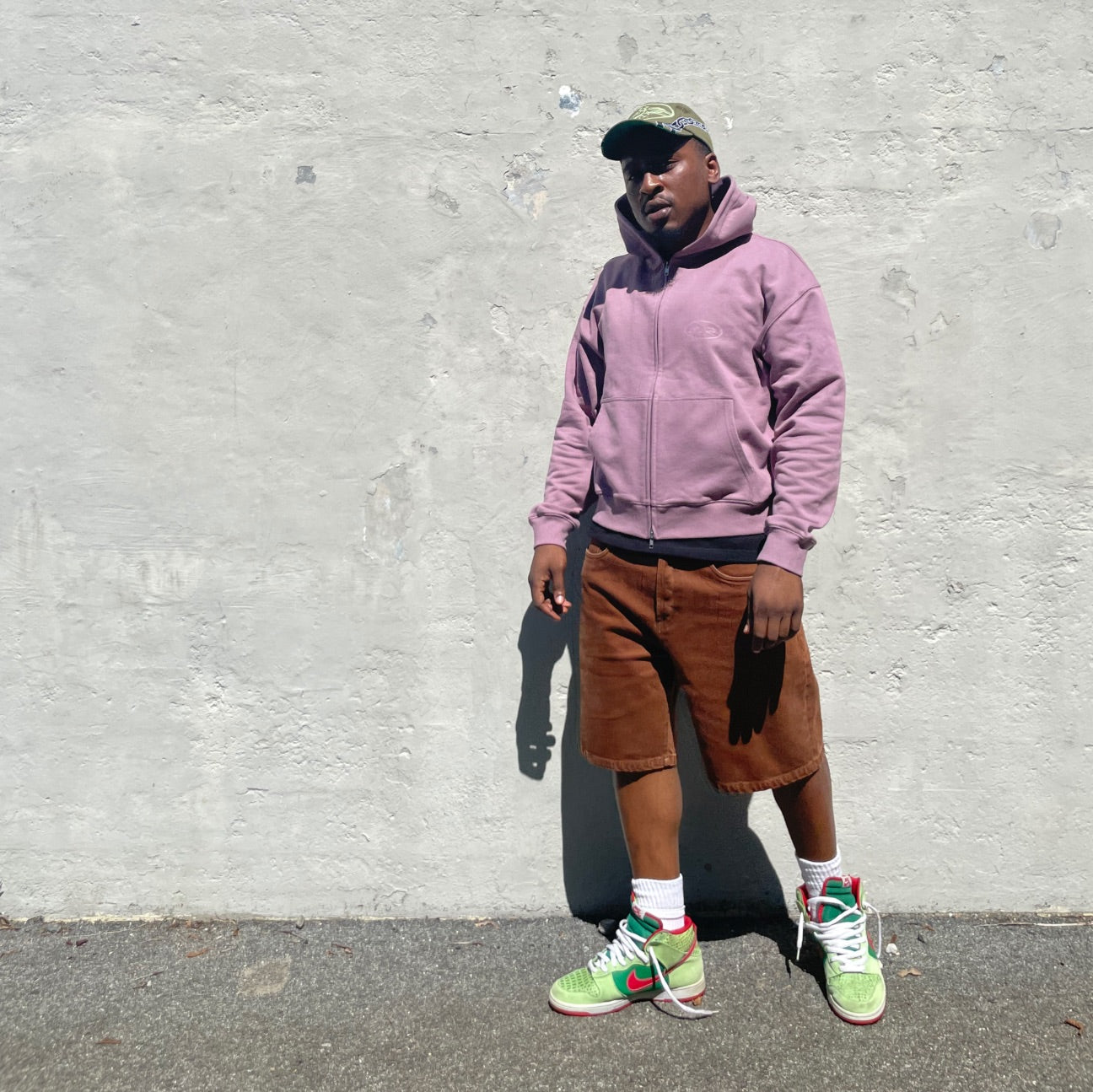 ROSY BROWN FRENCH TERRY ZIP HOODIE