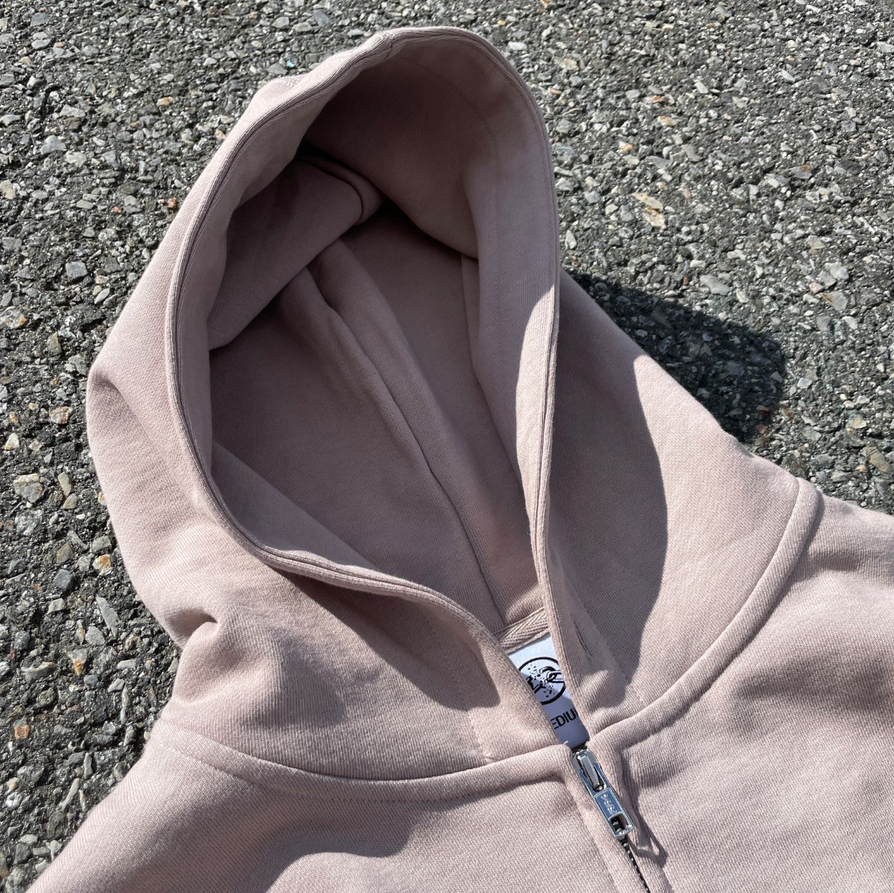 MUSHROOM GREY FRENCH TERRY ZIP HOODIE