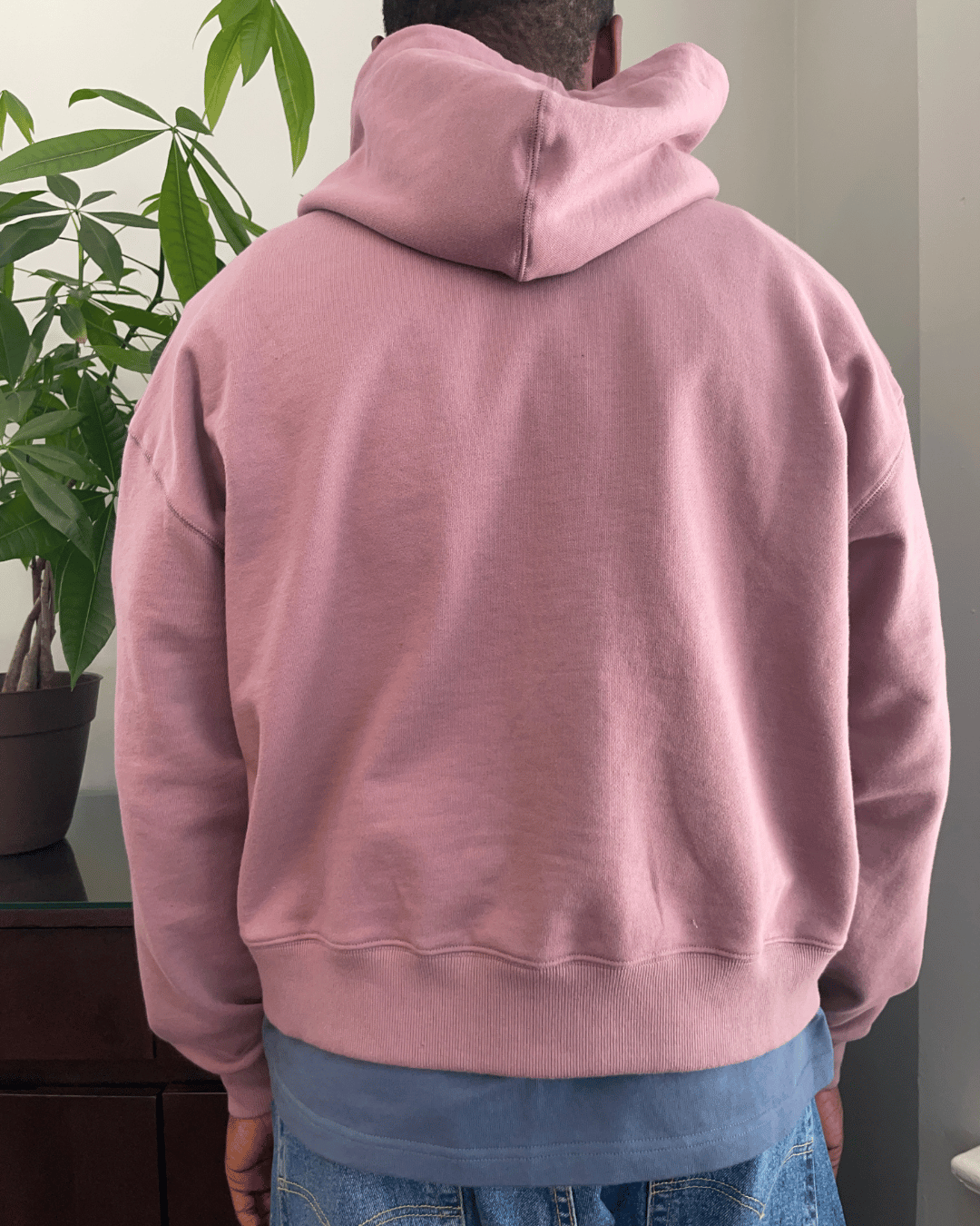 ROSY BROWN FRENCH TERRY ZIP HOODIE