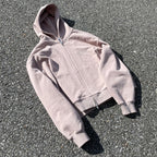MUSHROOM GREY FRENCH TERRY ZIP HOODIE