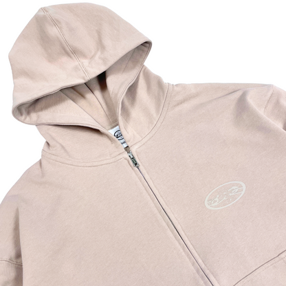 MUSHROOM GREY ZIP HOODIE