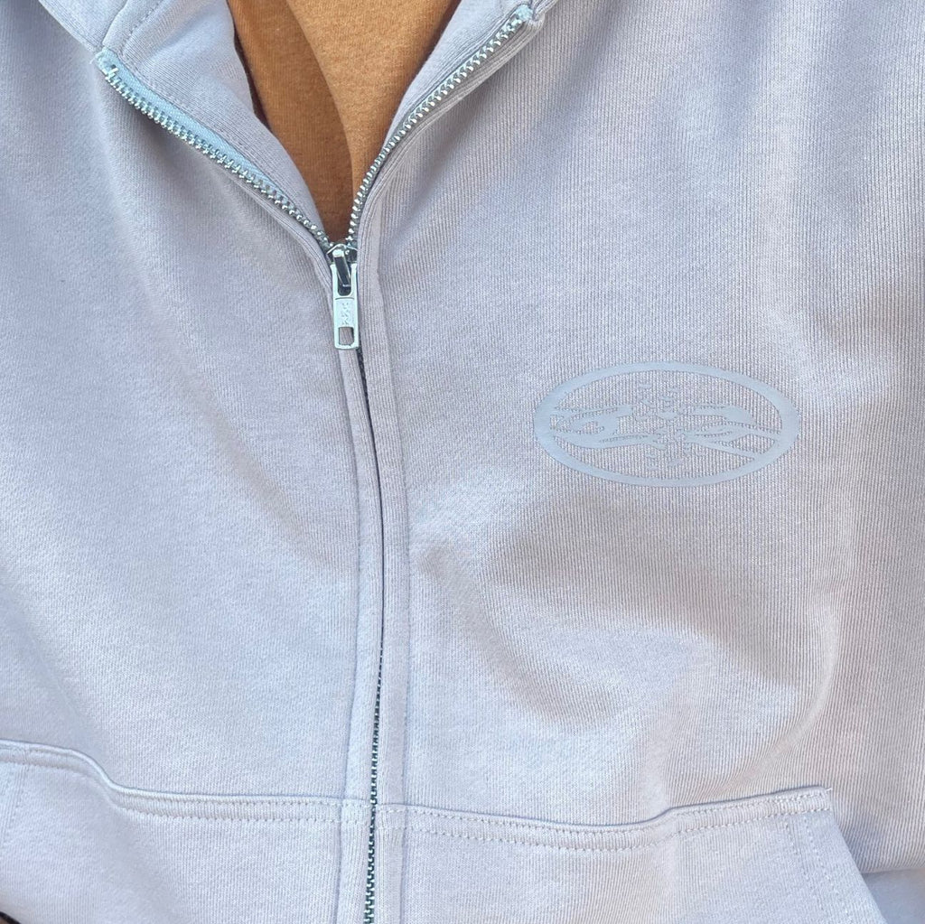 MUSHROOM GREY FRENCH TERRY ZIP HOODIE