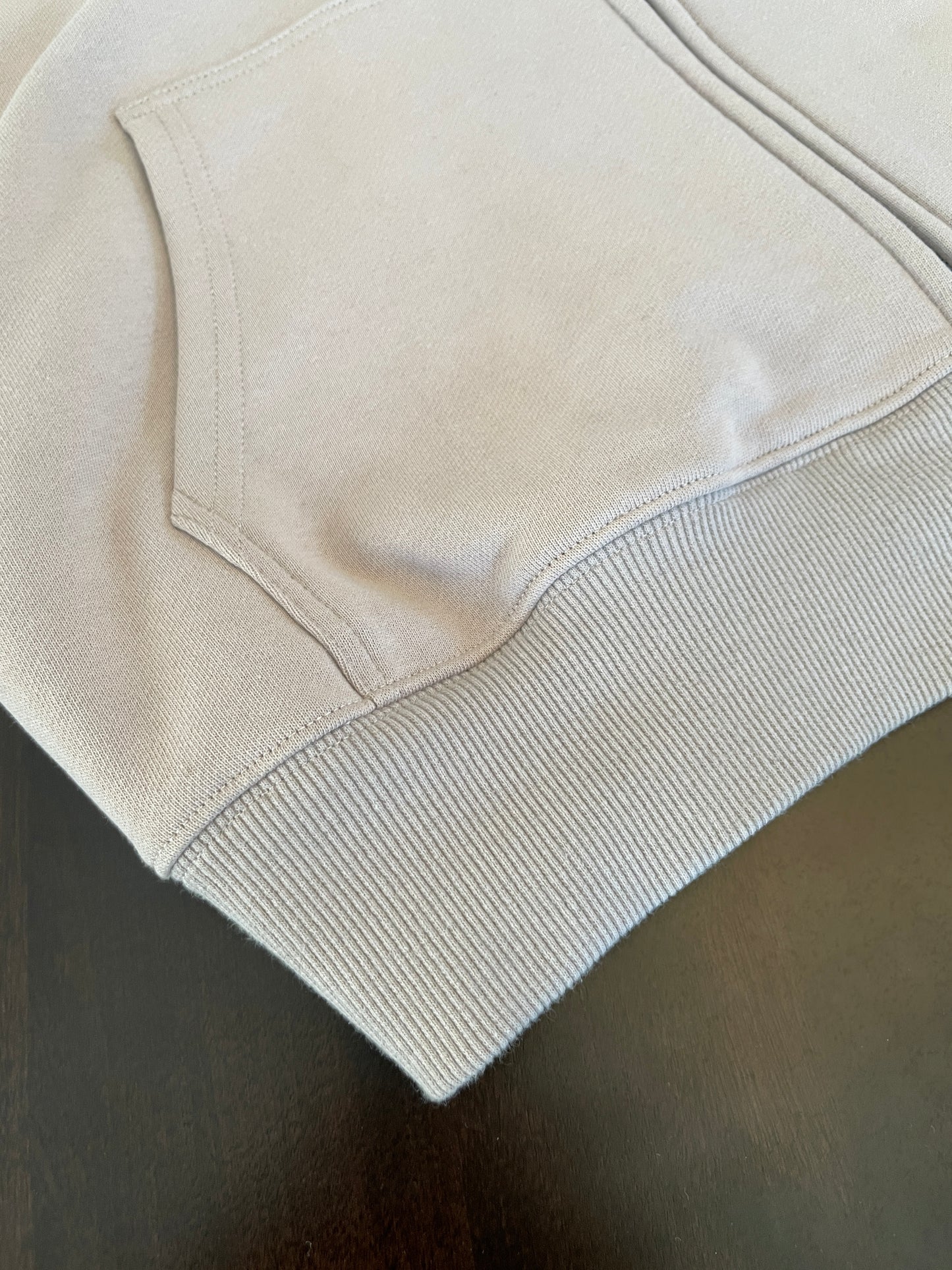 MUSHROOM GREY FRENCH TERRY ZIP HOODIE