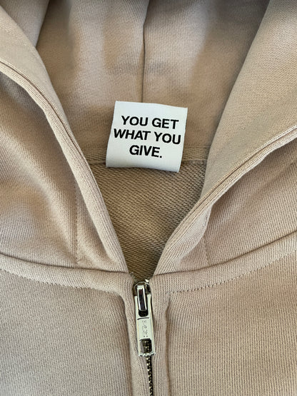 MUSHROOM GREY FRENCH TERRY ZIP HOODIE