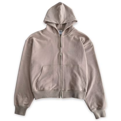 MUSHROOM GREY FRENCH TERRY ZIP HOODIE