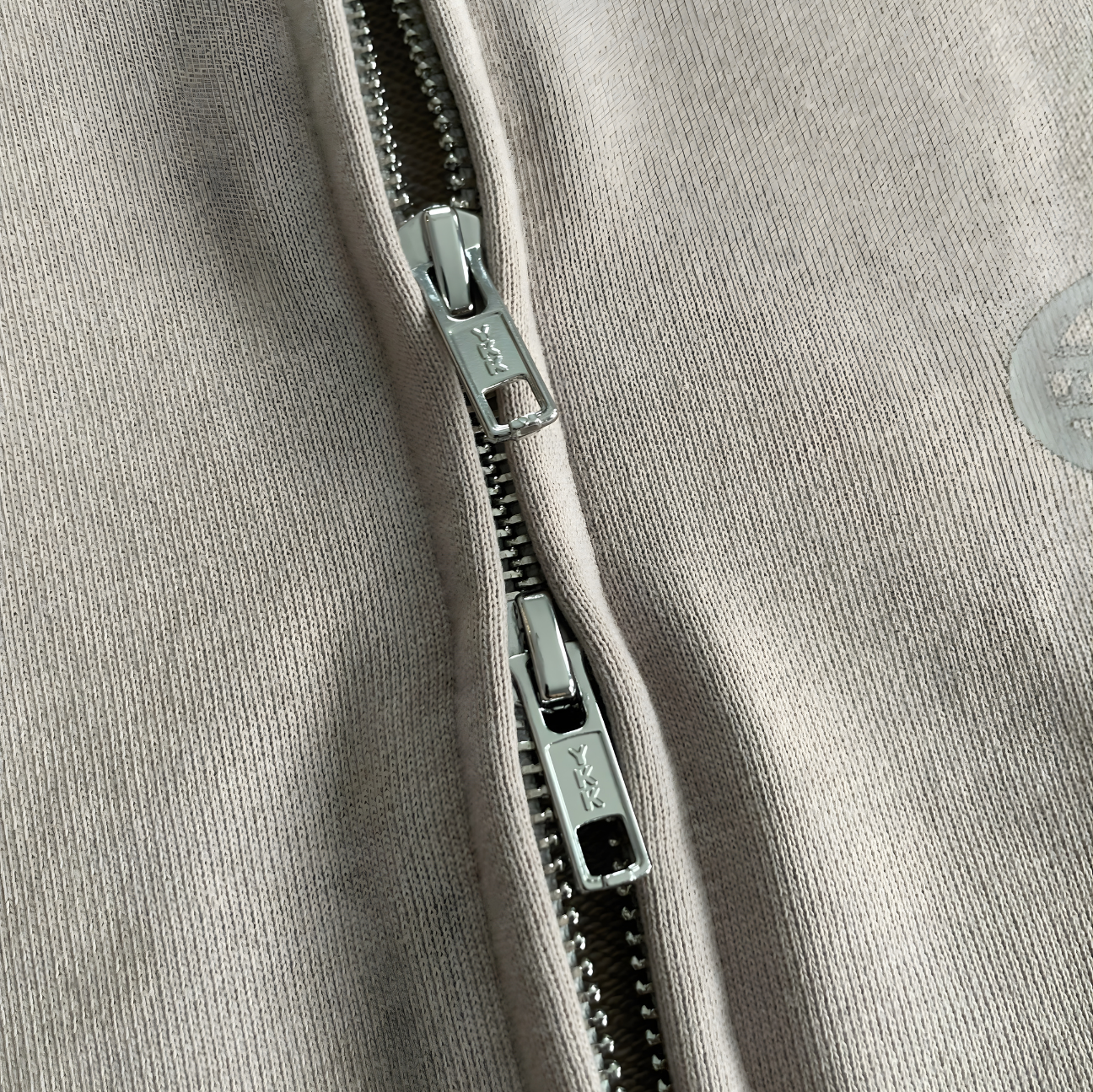 MUSHROOM GREY FRENCH TERRY ZIP HOODIE