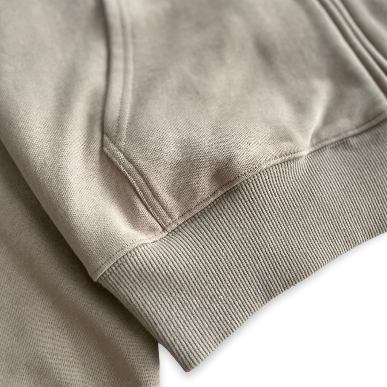 MUSHROOM GREY FRENCH TERRY ZIP HOODIE