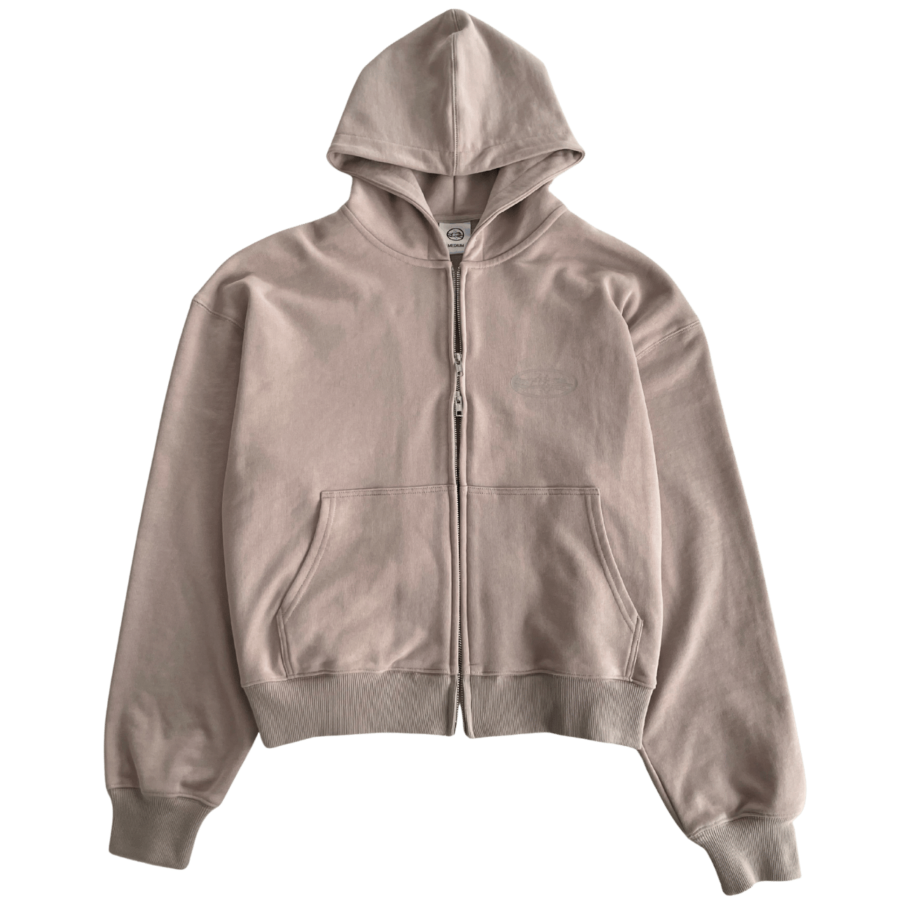 MUSHROOM GREY FRENCH TERRY ZIP HOODIE