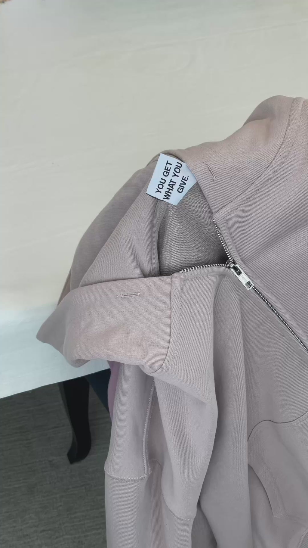 MUSHROOM GREY FRENCH TERRY ZIP HOODIE