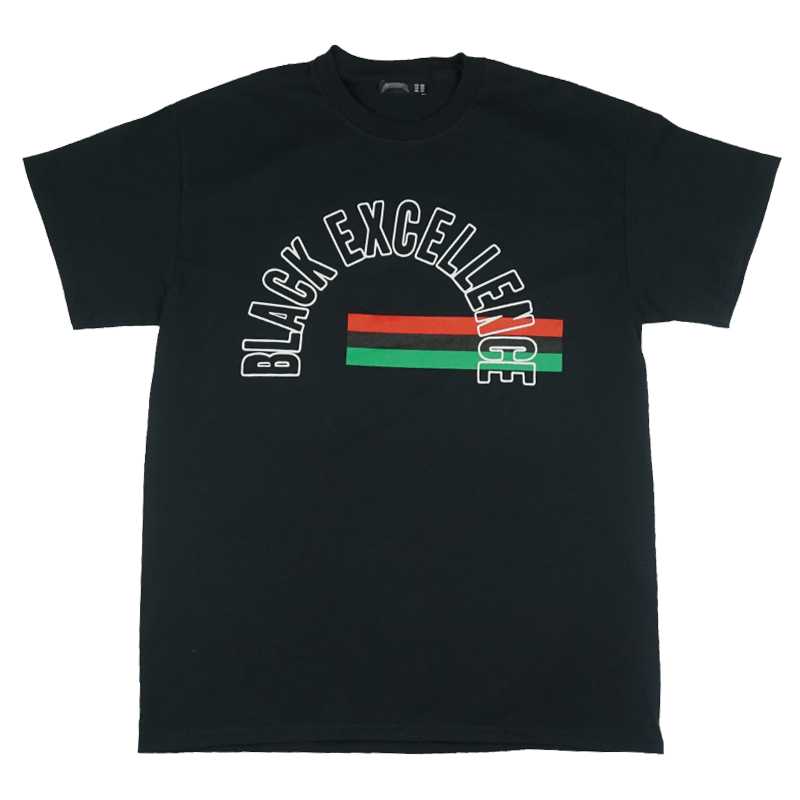 Front view of Black Black Excellence Short Sleeve T Shirt by Dumbsmart New York