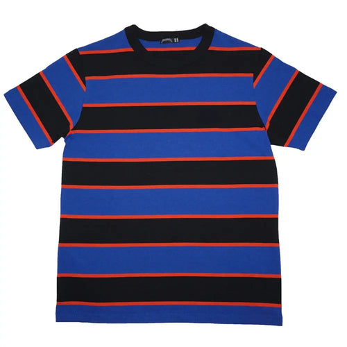 Front view of Black, Orange, and Blue Blank Fragment Heavyweight Short Sleeve T Shirt by Dumbsmart New York
