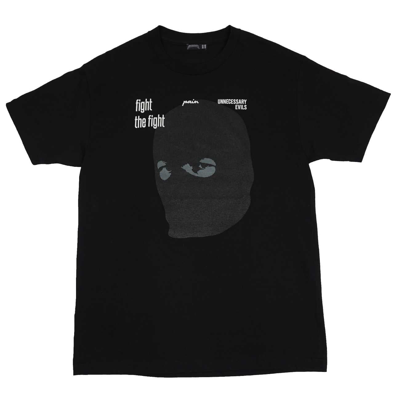 Front view of Black Fight the Fight Short Sleeve T Shirt by Dumbsmart New York