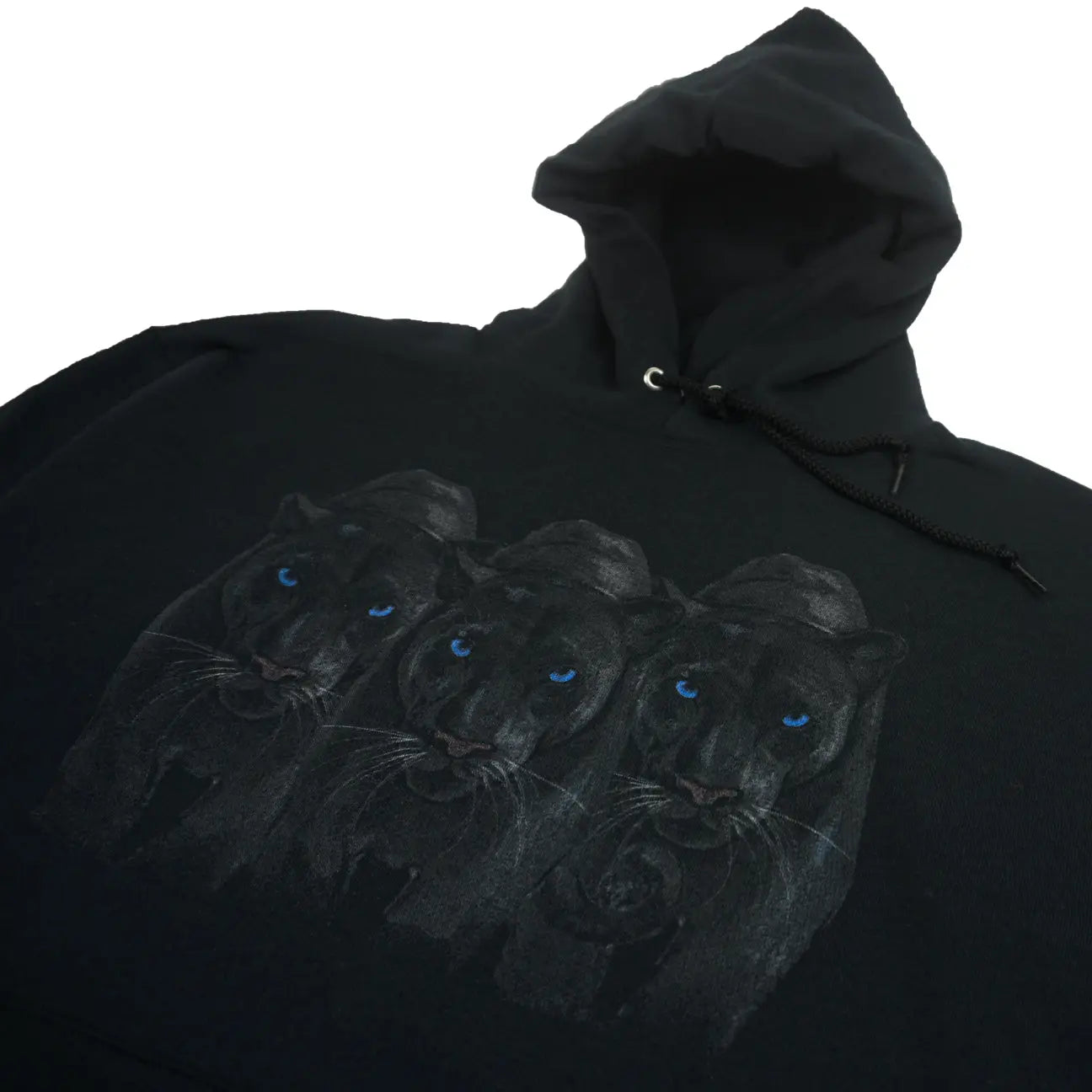 Front view of Shadow Panther Black Hoodie by Dumbsmart New York