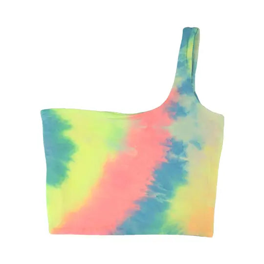 Front view of Rainbow Women's Epitome Tank top by Dumbsmart New York
