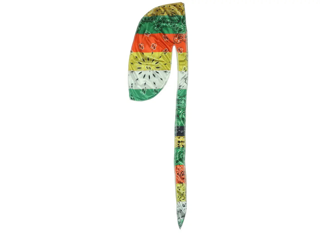 Side view of Yellow Gradient Bandana Silky Durag by Dumbsmart New York