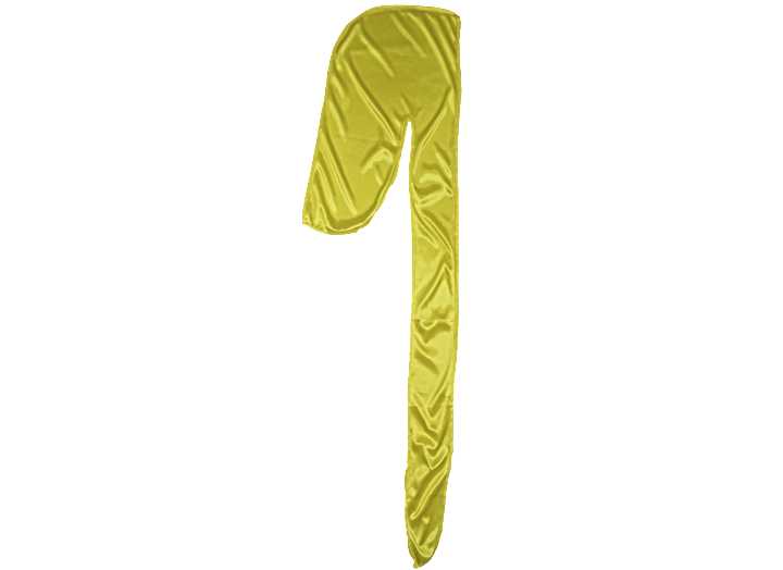 Side view of Yellow Silky Durag by Dumbsmart New York